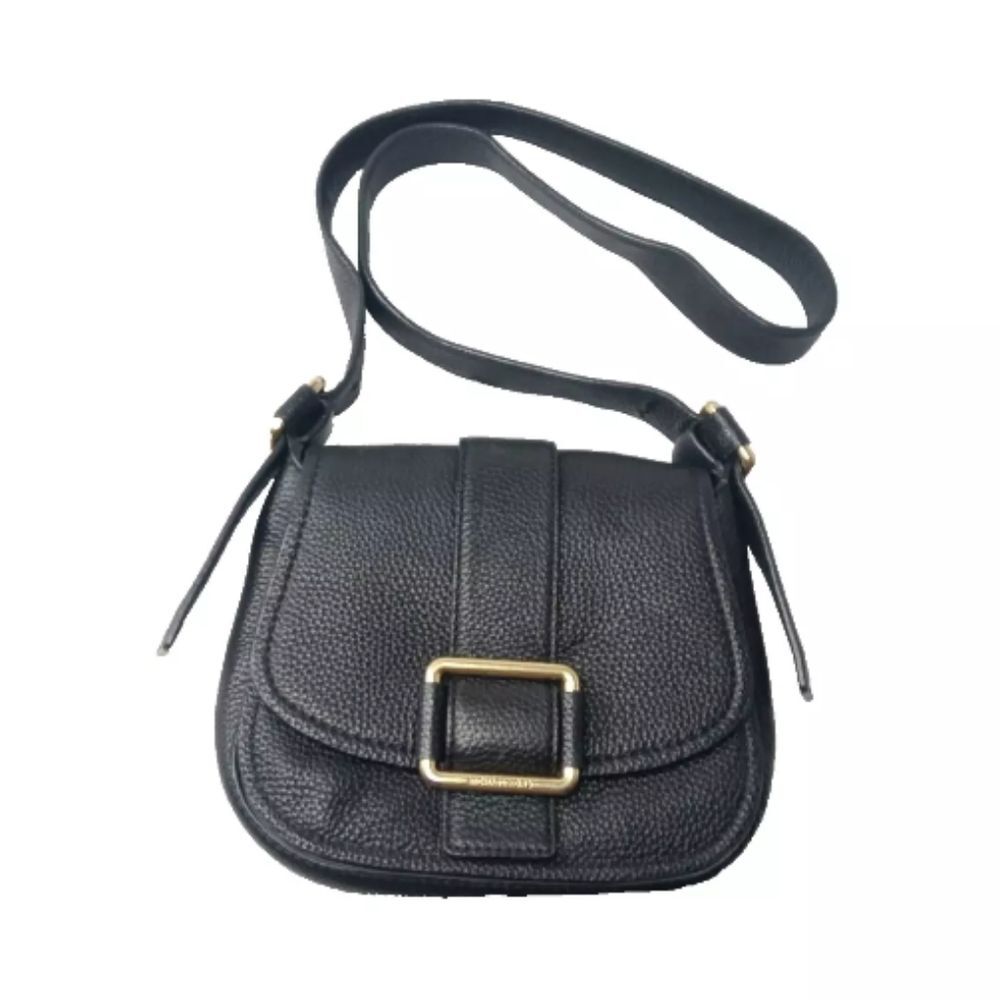 Michael Kors Maxine Pebbled Saddle bag - Black Leather - Picture 10 of 10